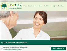 Tablet Screenshot of liveoakcare.com